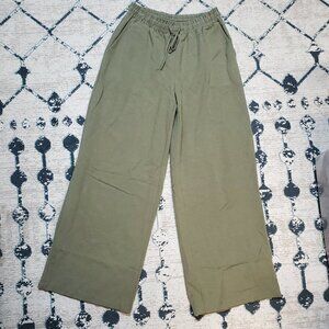 Womens Linen Pants Green Size Medium